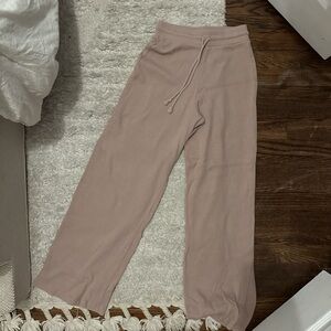Pink nudeish ribbed wide leg pants